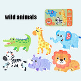 DUOQU Children Early Education Picture Puzzle Toy Box Set(Wild Animal)