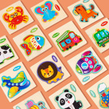 10 PCS Children Educational Animal Three-Dimensional Wooden Puzzle Toy(Steamship)