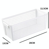 6 PCS Desktop Snacks & Sundries Storage Basket Rectangular Plastic Storage Basket , Small White