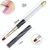 3 PCS Cat Eye Pen Barrel Painted Pen With Diamond Light Therapy Nail Tool Light Therapy Pen(3# White Stripes (Round Head))