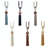 GQ017 1 Pair Curtain Tassel Hanging Ear Simple Tie Rope Hanging Ball Curtain Buckle(Coffee)