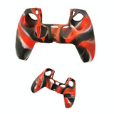 2 PCS Silicone Handle Protector Non-Slip Game Handle Cover For PS5(Black Red)