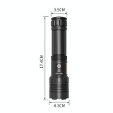 Short Style Micro USB Charging Outdoor Waterproof P70 + COB LED Flashlight, Support Power Display & Telescopic Focusing & 7-level Brightness Adjustment