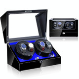 Electric Motor Rotating Watch Box Automatic Mechanical Watch Shaker, US / EU / UK Plug(All Black)