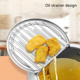 20cm Fryer Pot Household Non-Stick Pan Temperature Control Mini Frying Pot(Olive Green)