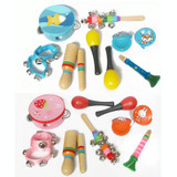 10 in 1 Children Musical Instrument Combination Wooden Early Education Baby Musical Instrument Toys( Girl)