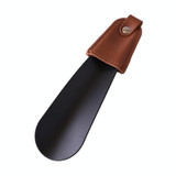 AD201 Portable Short Leather Shoehorn(Black)