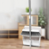 Household Folding Standing Rotatable Broom And Dustpan Set Combination(White)