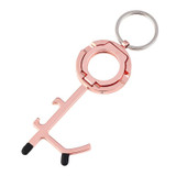 2 PCS EDC Door Opener Non-Contact Press Elevator Protection Keychain Pendant, Specification: OPP Packaging(Rose Gold)