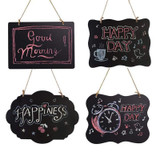 2 PCS Double-Sided Lanyard Wooden Small Blackboard Home Decoration Message Simple Listing(Cloud Shape 30x22cm)