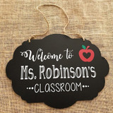2 PCS Double-Sided Lanyard Wooden Small Blackboard Home Decoration Message Simple Listing(Cloud Shape 30x22cm)