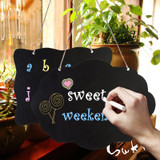 2 PCS Double-Sided Lanyard Wooden Small Blackboard Home Decoration Message Simple Listing(Wavy Square 25.5x20cm)