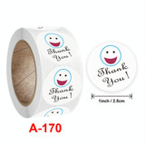 10 PCS Roll Smiley Thank You Sticker Label, Size: 2.5 cm / 1 inch(A-170)