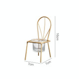 2 PCS Wrought Iron Chair Shaped Candle Holder Decoration Romantic Candle Light Table Decoration, Style:D(Gold)