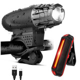 Bike Light USB Rechargeable Mountain Bike Warning Light, Specification:Front Light + Tail Light