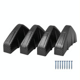 4 PCS Carbon Texture Car General Shark Fin Rear Spoiler Bumper Chassis Decoration