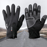 HUMRAO Outdoor Riding Gloves Winter Velvet Thermal Gloves Ski Motorcycle Waterproof Non-Slip Gloves, Size: XL(Thickened)