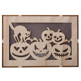 Wooden Halloween Witch Pumpkin Haunted House LED Lights Three-Dimensional Ornaments(JM01499)