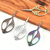 Stainless Steel Leaf Shape Scissors Handmade Tea Bag Scissors(Color Titanium)