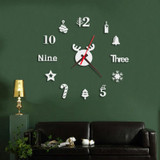 3 PCS Acrylic 3D Wall Clock DIY Living Room Bedroom Wall Background Decoration(Silver)