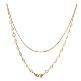 2 PCS Mask Anti-Lost Hanging Chain Round Handmade Pearl Multi-Purpose Sweater Chain Glasses Chain(Golden)