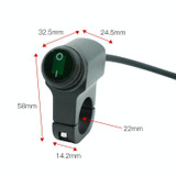 Motorcycle Aluminum Alloy Faucet LED Waterproof Switch Accessories Headlight Switch(Green Light Black)