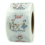 2 PCS  Rolls Christmas Stickers Holiday Stickers, Size: 3.8cm / 1.5inch