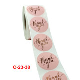 2 PCS Water Pink Hot Stamping Thank You Sticker Envelope Gift Decoration, Size: 3.8cm / 1.5inch(C-23-38)