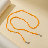 2 PCS Drop Style Faceted Crystal Mask Lanyard Necklace Chain Glasses Chain(Orange)