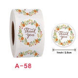 10 PCS  Roll Seal Sticker Thank You Sticker Flower Decoration Sticker Label, Size: 2.5cm / 1inch(A-58)