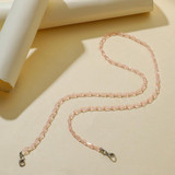 2 PCS Drop Style Faceted Crystal Mask Lanyard Necklace Chain Glasses Chain(Transparent Pink)