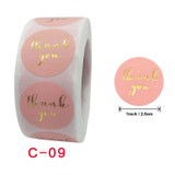 5 PCS  Hot Stamping Thank You Sticker Seal Sticker  Gift Wedding Decoration, Size: 2.5 cm/1 inch(C-09)