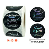2 PCS Thank You Sticker Hot Silver  Label Discoloration Sticker, Size: 38mm / 1.5inch