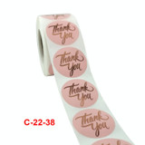 2 PCS Water Pink Hot Stamping Thank You Sticker Envelope Gift Decoration, Size: 3.8cm / 1.5inch(C-22-38)