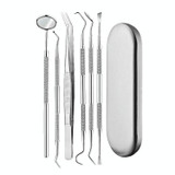 6 in 1 Silver Box Stainless Steel Dental Tools Dental Care Tartar Tool Dentist Tool Set