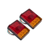 2 PCS Trailer / Truck E-type Square Shape 8LEDs Tail Light Set