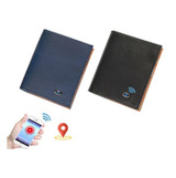 Men Leather Business Wallet Bluetooth Anti-Lost Alarm Smart Coin Purse(Black)