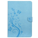 For Samsung Galaxy Tab S6 T860 / T865 Butterfly Flower Embossing Pattern Horizontal Flip Leather Case with Holder & Card Slots & Wallet(Blue)