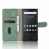 For BlackBerry KEY2 Solid Color Skin Feel Magnetic Buckle Horizontal Flip Calf Texture PU Leather Case with Holder & Card Slots & Wallet(Green)