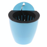 Self-Watering Planter Grow Plants Lazy Flower Pots Wall-hanging Round Resin Plastic Flower Pots, Size: 13x8.5x13cm(Blue)