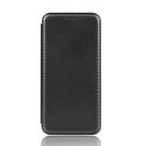 For BlackBerry KEY2 Carbon Fiber Texture Horizontal Flip TPU + PC + PU Leather Case with Card Slot(Black)