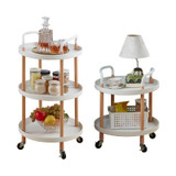 Luxury Movable Trolley Simple Kitchen Living Room Storage Tea Set Rack, Size:Two Layers(Athens White)