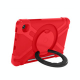 For Samsung Galaxy Tab S6 Lite P610 PC + Silicone Shockproof Combination Case with 360 Degree Rotating Holder & Handle & Pen Slot(Red + Black)