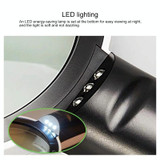 Handheld High-definition Lens with LED Light Reading and Maintenance Magnifying Glass for the Elderly, Style:95mm 10 Times