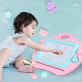 Children Magnetic Graffiti Drawing Board Color Handwriting Board with Bracket(Orange)