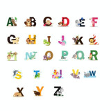 2 PCS SY301 Cartoon Animal 26 English Letter Children Room Wall Stickers