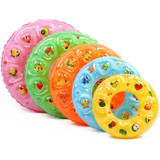 10 PCS Cartoon Pattern Double Airbag Thickened Inflatable Swimming Ring Crystal Swimming Ring, Size:80 cm(Green)