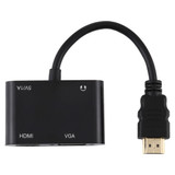 2 in 1 HOMI to HDMI + VGA 15 Pin HDTV Adapter Converter with Audio