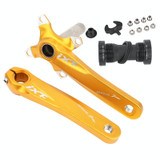 JIANKUN IXF Mountain Bike Hollow Crank Modified, Style:Left and Right Crank+Bottom Bracket(Yellow)