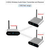 Measy AV230-2 2.4GHz Set-top Box Wireless Audio / Video Transmitter + 2 Receiver, Transmission Distance: 300m, UK Plug, with IR Extension Function